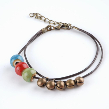 1pcs womens Ceramic small bell bracelet girl Red Colors Bells Rope anklet