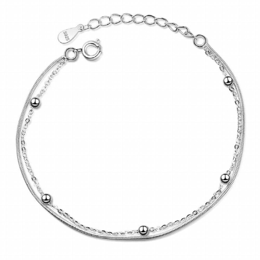 Double Layer Light Bead Bracelet for Women Glossy Snake Bone Chain Bracelets Jewelry Accessory Gift-image-OPC-PCW8WC7-NEW