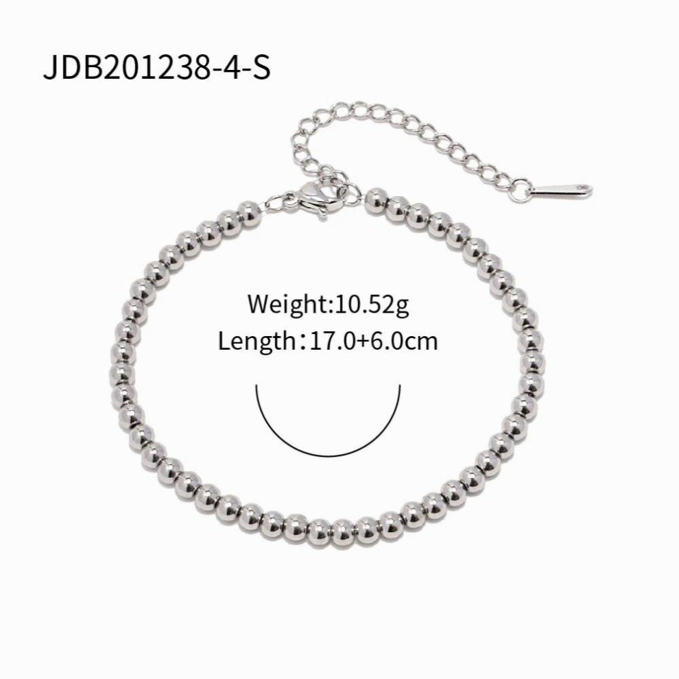 Uworld Sporty 18K PVD plated stainless steel 5mm Ball For Women Minimalist Jewelry Bracelet-image-OPC-PCW8XK9-NEW