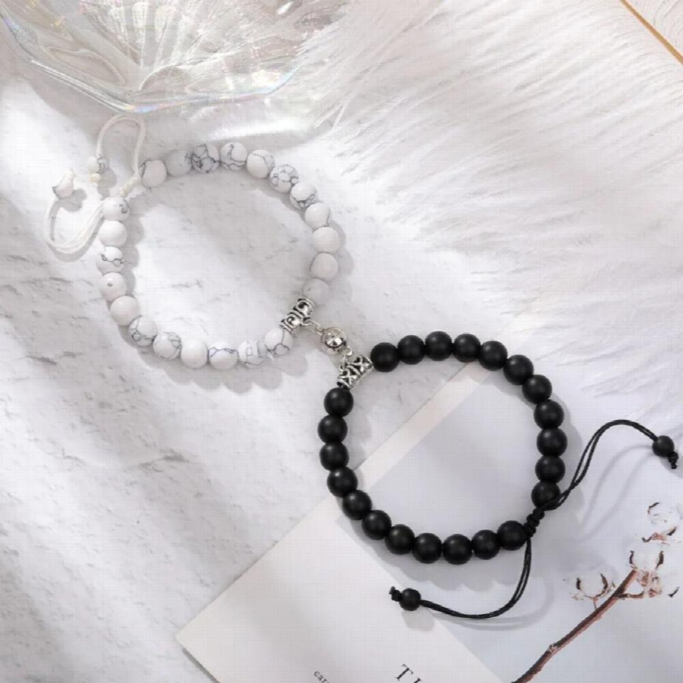 Lovecryst 2Pcs/set Magnet Couple Bracelets for Romantic Heart Matching Natural Stone Beads Yoga Bracelet Valentine Gift-image-OPC-PCW8XKT-NEW