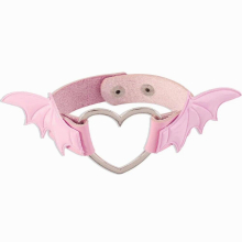 Halloween PU Leather Circel Wings Charm Bracelet Gothic Bracelet For Women Men Cosplay Harajuku Cuff Bangle Jewelry