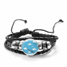 Anime Demon Slayer Kimetsu no Yaiba Bracelets Kamado Tanjirou Agatsuma Zenitsu Nezuko Braided Wrap Leather Bracelet Bangles Gift