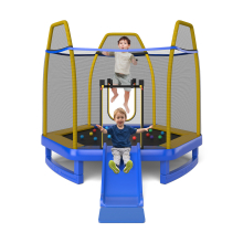 7FT Kids Trampoline Toddler Fitness Jumper w/Ladder Slide &Ocean Balls