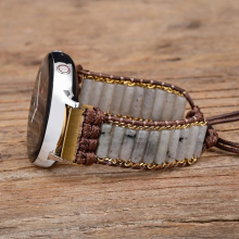 Newest Labradorite Watch Strap Bohemian Cylindrical Stone Contracted Style Watch Band Drop-shipping