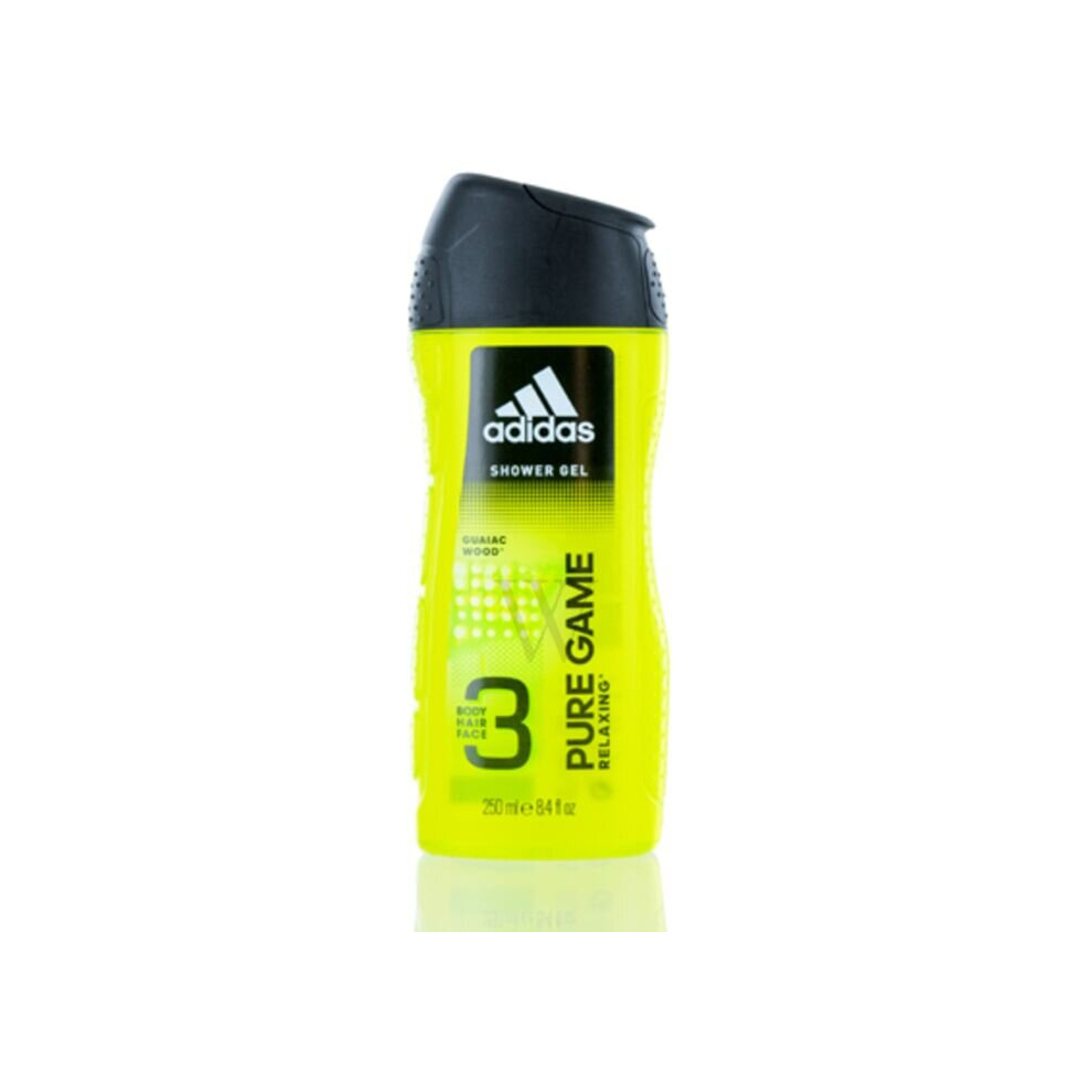 Adidas 3 in 1 Pure Game Relaxing Guaiac Wood 250ml Shower Gel