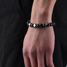 Unisex Weight Loss Round Stone Magnetic Therapy Bracelet Health Care Magnetic Hematite Stretch Bracelets Slimming Product