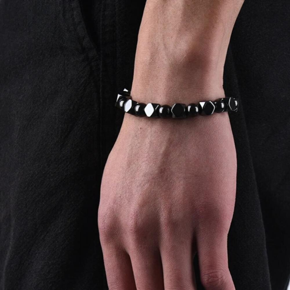 Multicoloured Unisex Weight Loss Round Stone Magnetic Therapy Bracelet Health Care Magnetic Hematite Stretch Bracelets Slimming Product