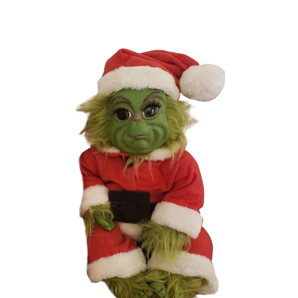 (B) Grinch Dolls Cute Christmas Stuffed Plush Toy Xmas Gifts for Kids Home Decor