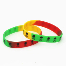 1PC Skull Rainbow Silicone Wristband Sports Skeleton Rubber Bracelets&Bangles Jewelry SH174