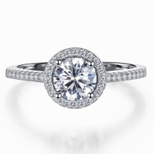 Classic Solid 925 Sterling Silver Round Cut 1 Sapphire Gemstone Wedding Engagement Ring For Women Fine Jewelry