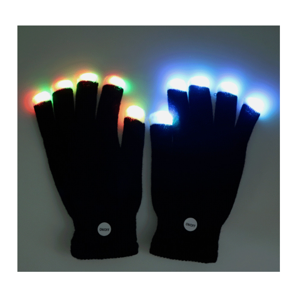 Newjass Led Finger Flashing Gloves Glows Light Up Lighting Dance Rave Party Adult
