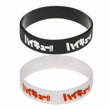 2 Pcs Haikyuu Wristband Bracelet Anime Volleyball Boys Letters Silicone Bracelet Unisex Jewelery Accessories