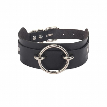 Punk gothic sexy men and women leather collar round double neck neckband accessories ladies necklace