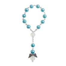 Baptism Favors with Angels Mini Rosaries Acrylic Beads Christening Favors Communion Favors Finger Rosary 4 Colors
