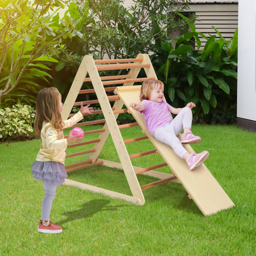 Casart Foldable Triangle Climber Step Training Ladder Pikler Toddler W/ Ramp 2