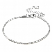 Snake Bracelet Chain Simplicity Stainless Steel Silver Charm Bracelet Square Snake Chain Bracelet Women Jewelry