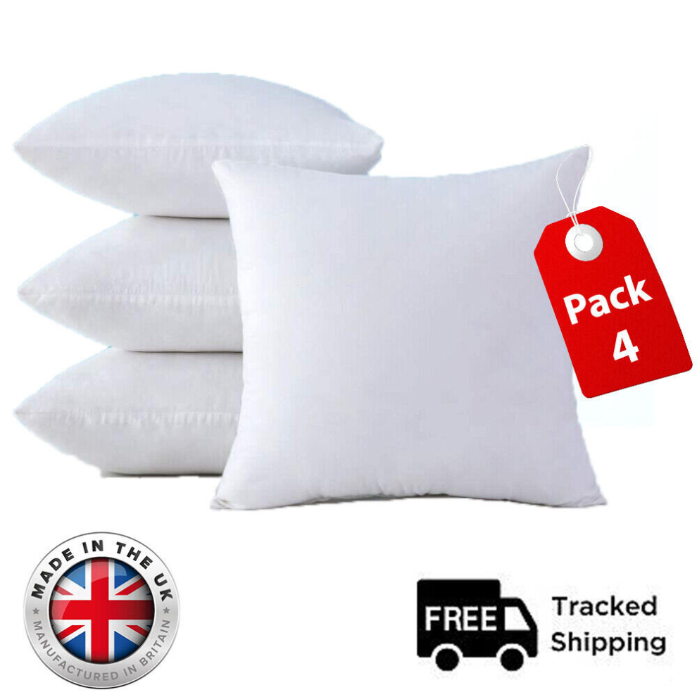 (18" X 18" OR (45 X 45cm), Pack of 4) Soft Quilted Cushion Pads Pack of 1,2 & 4 Cushions