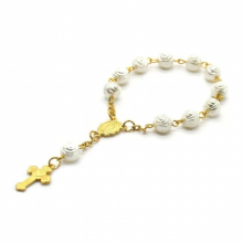 Baptism Mini Rosary Faux Pearls for Cross Bracelet Great for Christening/Babies Shower Party/Wedding/Holiday Gift