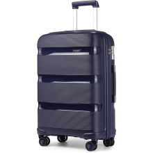 (24 inch) 1or 4 Pieces PP Hard Shell Suitcase Travel Trolley 4 Spinner Wheels Lightweight with TSA Lock - Navy