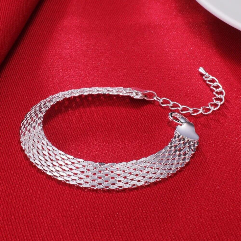 wedding women mesh lady silver chain Bracelet gorgeous girl jewelry H563