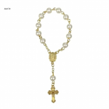 X7YA Acrylic Finger Rosaries Baptism Rosary Favor Small Rosary with Party Favor for Communion Baptism Wedding Party