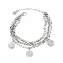 Stainless Steel Bracelet For Women Bracelet Smiling Face Bracelet Chain Charm Bracelet Silver Multilayer Bracelet Jewelry