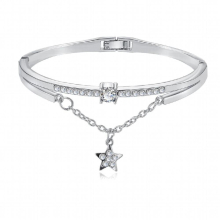 Butterfly Chain Bangles for Women Charm Bracelet Adjustable Gothic Jewelry Silver Bracelet Double Layer Girls Bangle