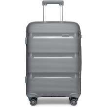(20 inch) 1or 4 Piece PP Hard Shell Travel Trolley 4 Spinner Wheels Lightweight  Check in Luggage with TSA Lock - Grey
