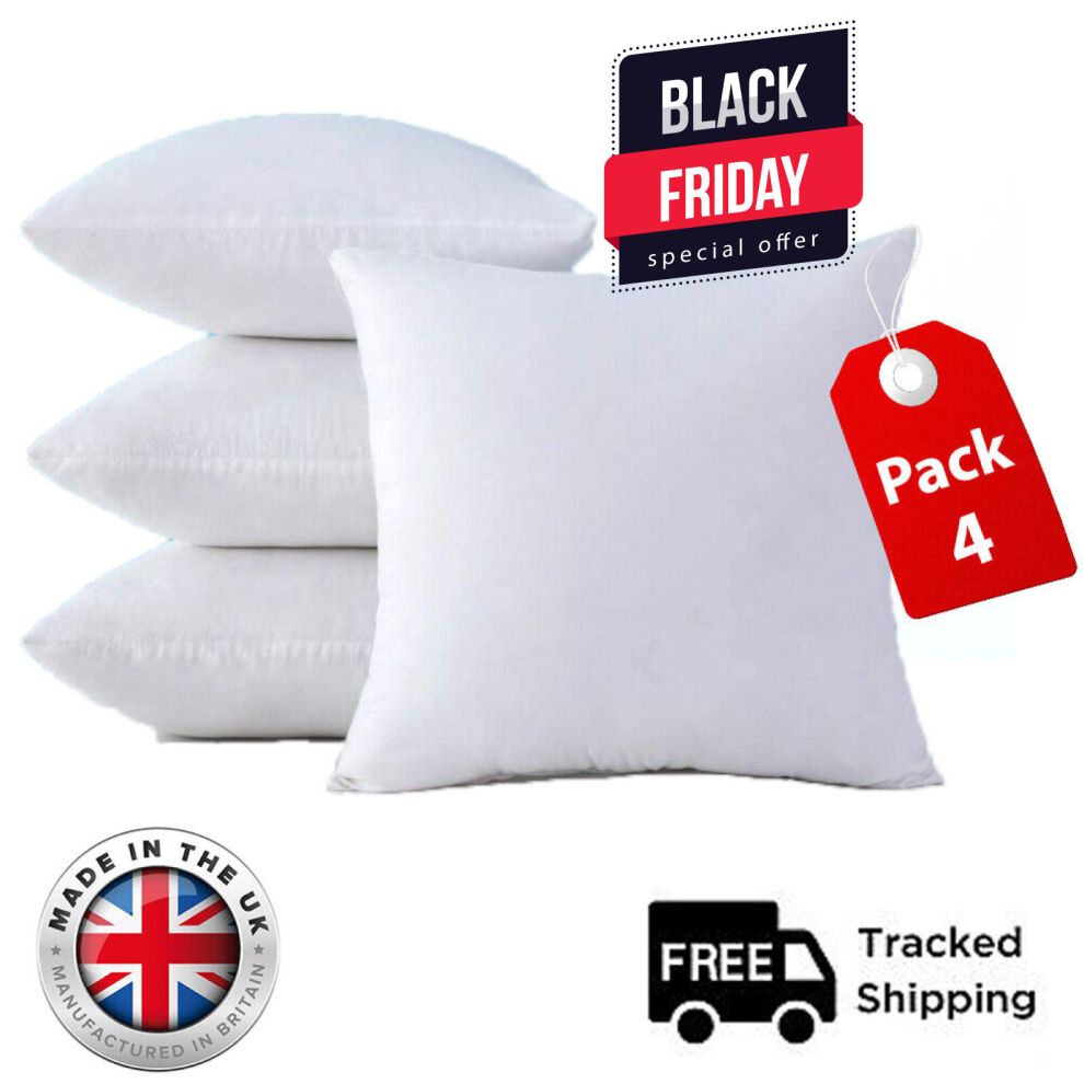 (20" X 20" OR (50 X 50cm), Pack of 4) Luxury Soft Cushions Quilted Filled Cushion Inner Pads Pack of 1, 2 & 4.