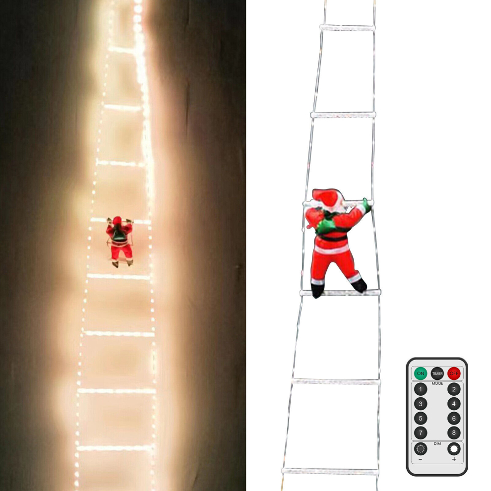 (  Warm White 300CM) LED Fairy String Light Ladder Christmas Decorations Climbing Santa Claus Outdoor