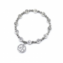 Catholic Vintage Metal Saint Benedict Strech Bracelets Religious Rosaries