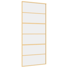 vidaXL Sliding Door Interior Barn Door Gold Clear ESG Glass and Aluminium