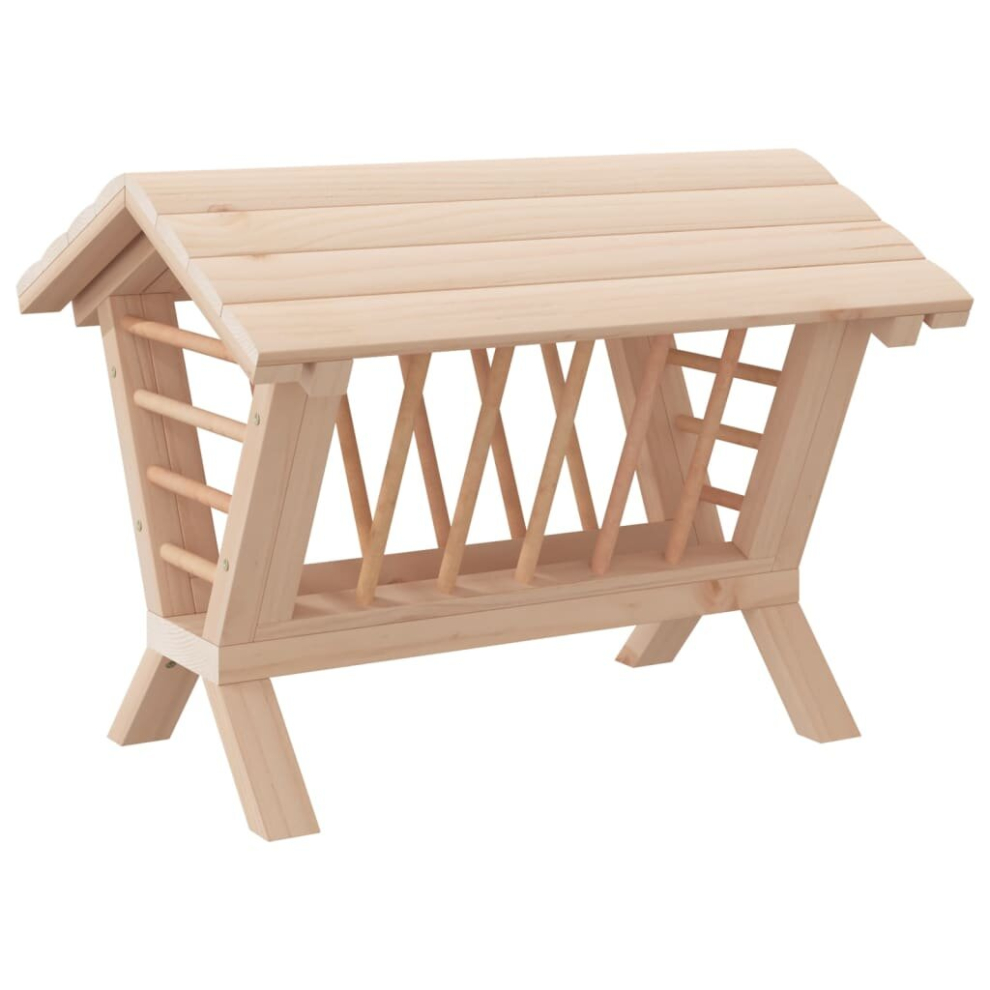 (44 x 33 x 33 cm) vidaXL Rabbit Hay Feeder Standing Animal Food Feeding Rack Solid Wood Fir