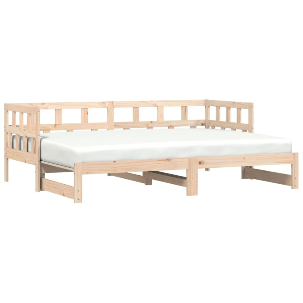 (natural, 80 x 200 cm) vidaXL Daybed with Trundle Sofa Bed Guest Bed Sleeper Sofa Solid Wood Pine