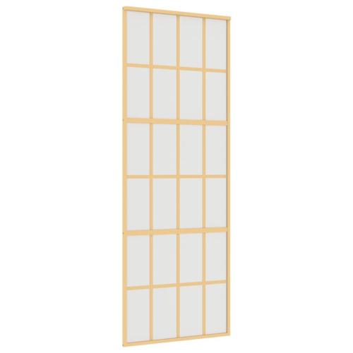vidaXL Sliding Door Interior Barn Door Gold Frosted ESG Glass and ...