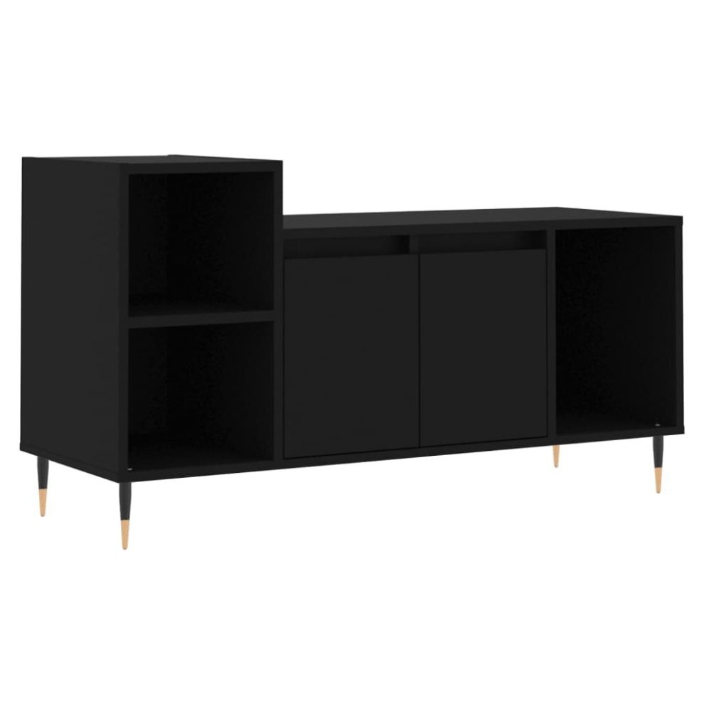 (black) vidaXL TV Cabinet TV Unit Sideboard TV Stand Media Cabinet Engineered Wood