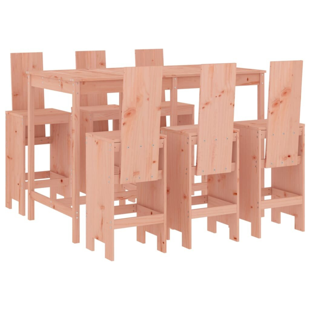 Vidaxl (Natural Douglas) Garden Bar Set Outdoor Bar Table Set Bar Stool 7 Piece Solid Wood Pine
