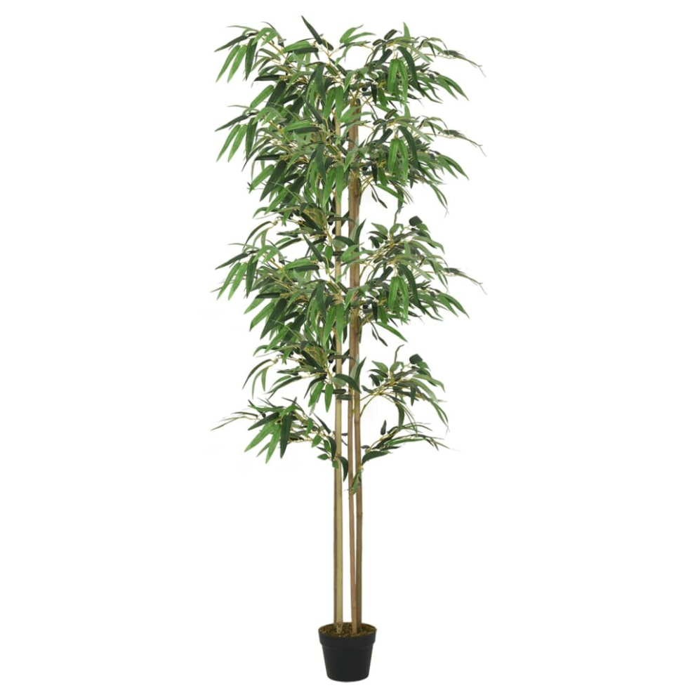 (round, 150 cm) vidaXL Artificial Bamboo Tree Fake Plant Artificial Plant 988 Leaves Green