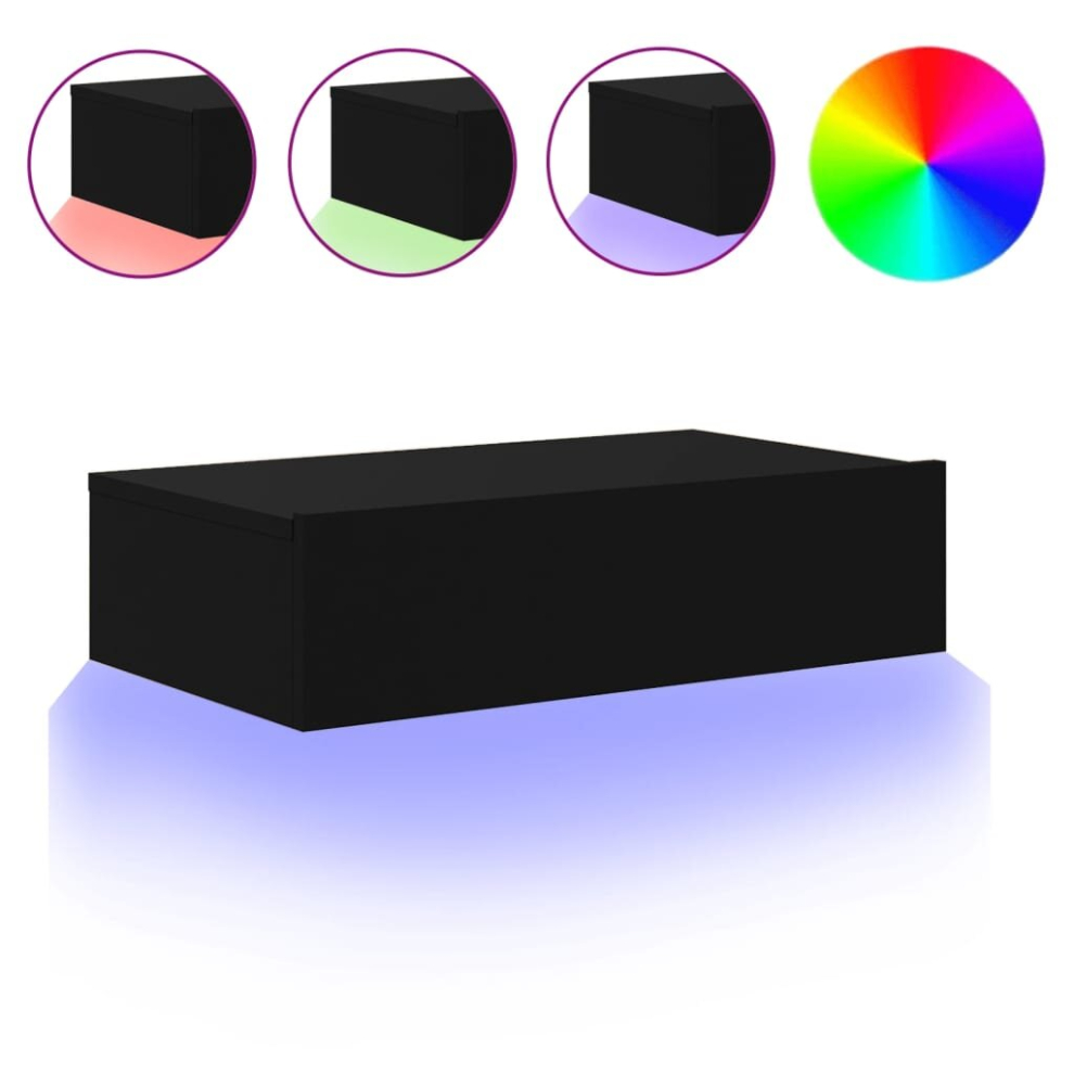 Vidaxl (Black, 60 X 35 X 15.5 Cm/ 1 Pcs) Tv Cabinets With Led Lights Hifi Cabinet Entertainment Centre Tv Unit