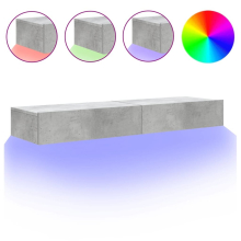 (concrete grey, 60 x 35 x 15.5 cm/ 2 pcs) vidaXL TV Cabinets with LED Lights HiFi Cabinet Entertainment Centre TV Unit