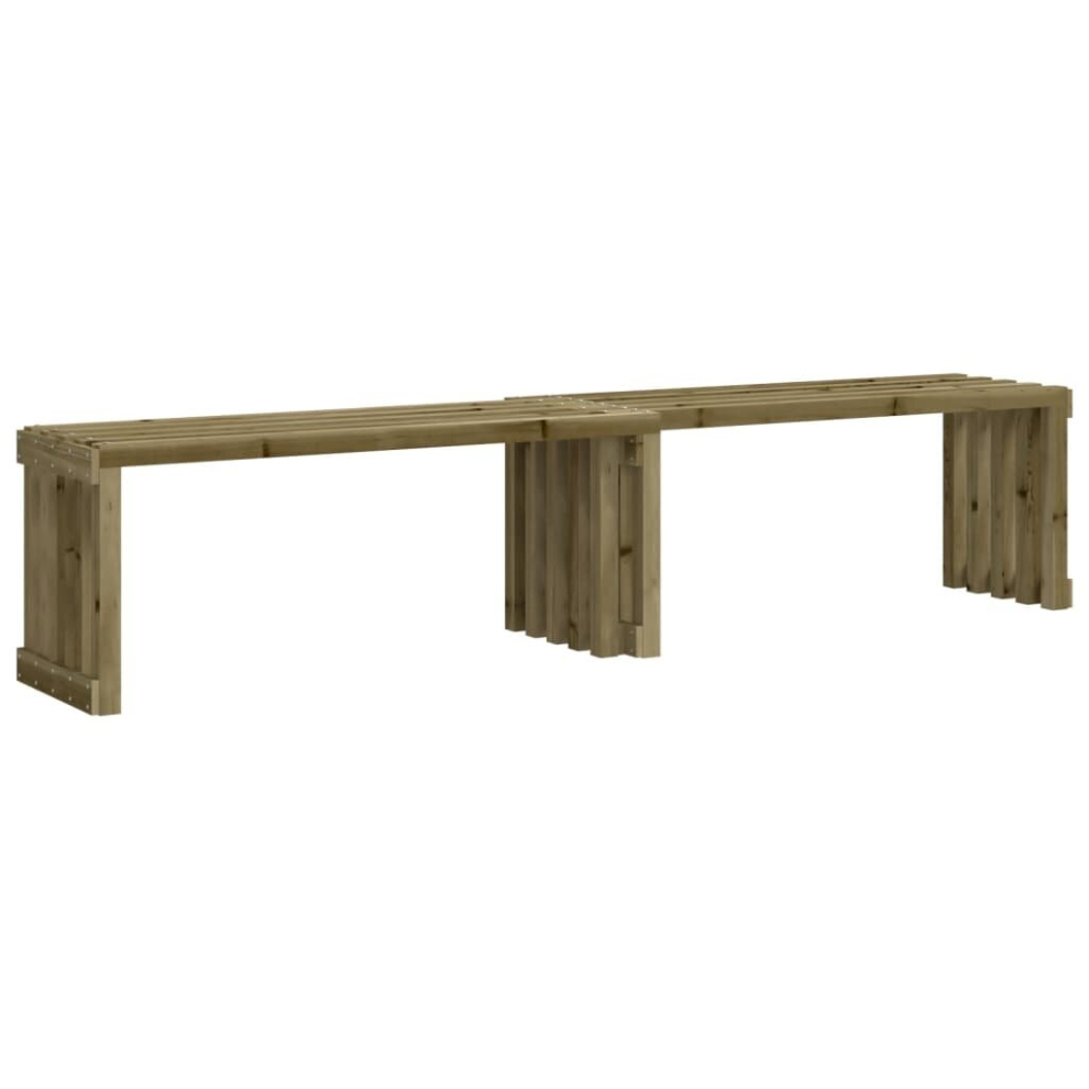 (natural impregnated) vidaXL Garden Bench Extendable Bench Park Outdoor Bench Seat Solid Wood Pine