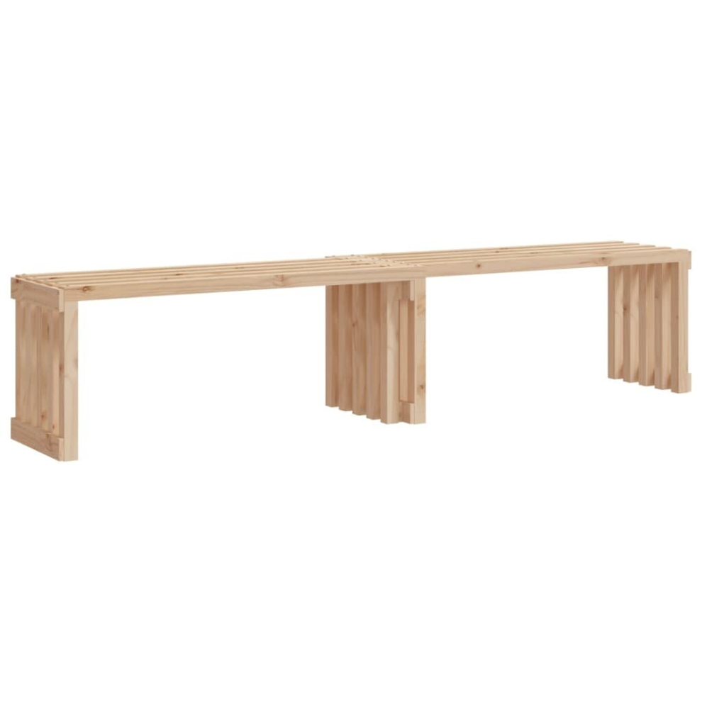 (natural pine) vidaXL Garden Bench Extendable Bench Park Outdoor Bench Seat Solid Wood Pine