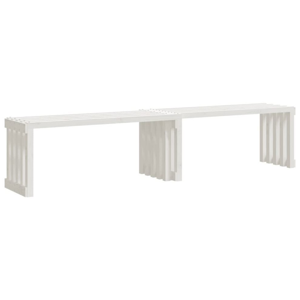 (white pine) vidaXL Garden Bench Extendable Bench Park Outdoor Bench Seat Solid Wood Pine