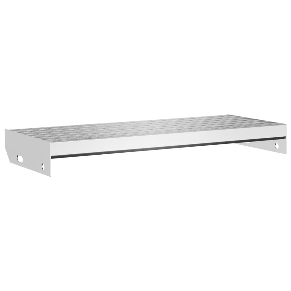 Vidaxl (Press Locked, 60 X 24 X 7 Cm) Grate Step Metal Garden Stair Anti-Slip Patio Stairs Galvanised Steel
