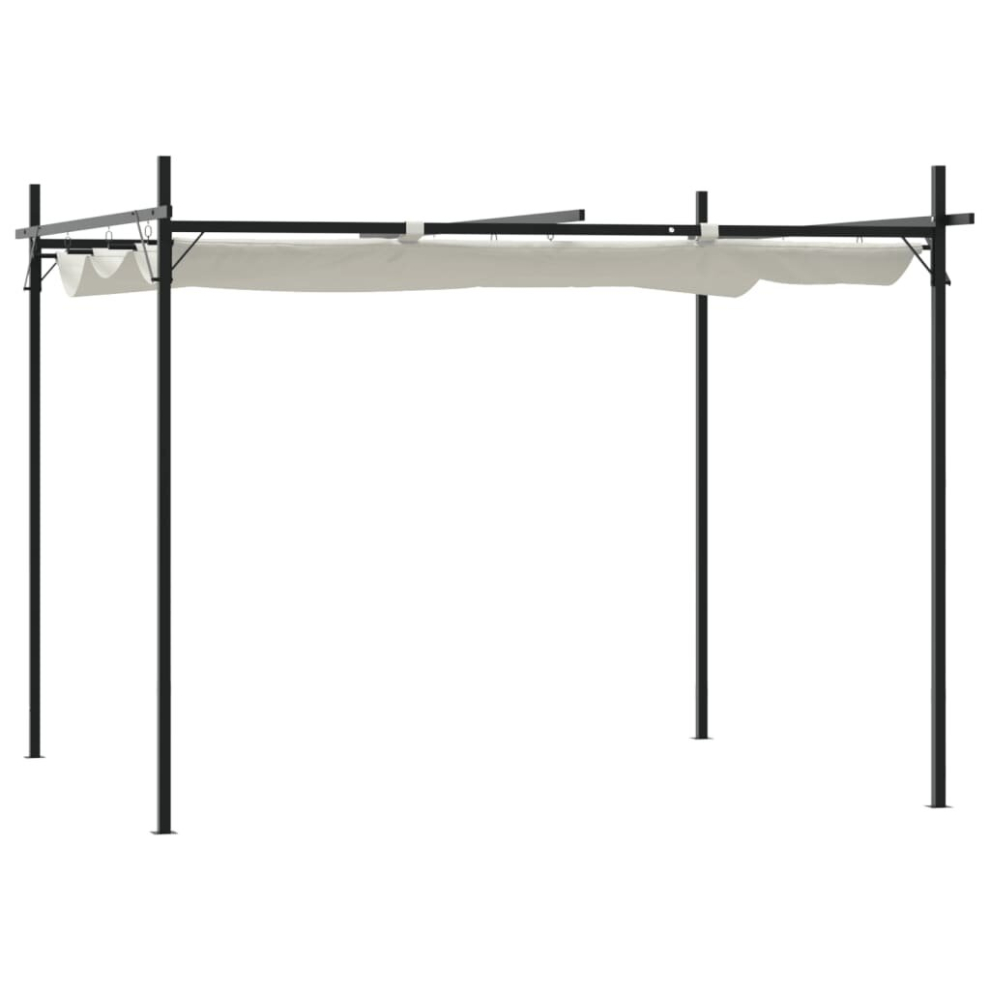 Vidaxl (Cream, 295 X 292 X 230 Cm) Pergola With Retractable Roof Outdoor Canopy Shade Garden Gazebo Tent