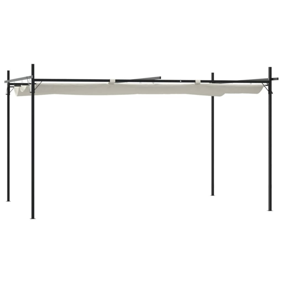 (cream, 395 x 292 x 230 cm) vidaXL Pergola with Retractable Roof Outdoor Canopy Shade Garden Gazebo Tent