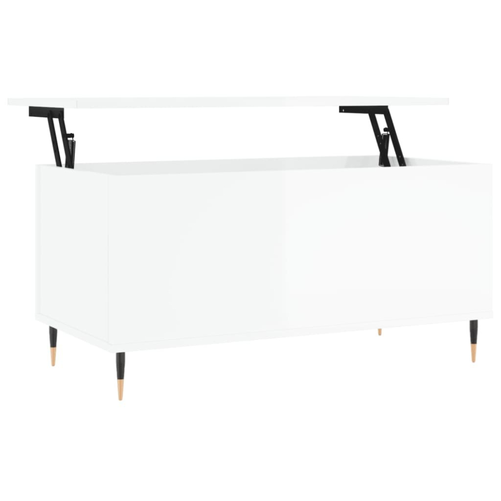 Vidaxl (High Gloss White) Coffee Table Side Table End Accent Telephone Sofa Table Engineered Wood