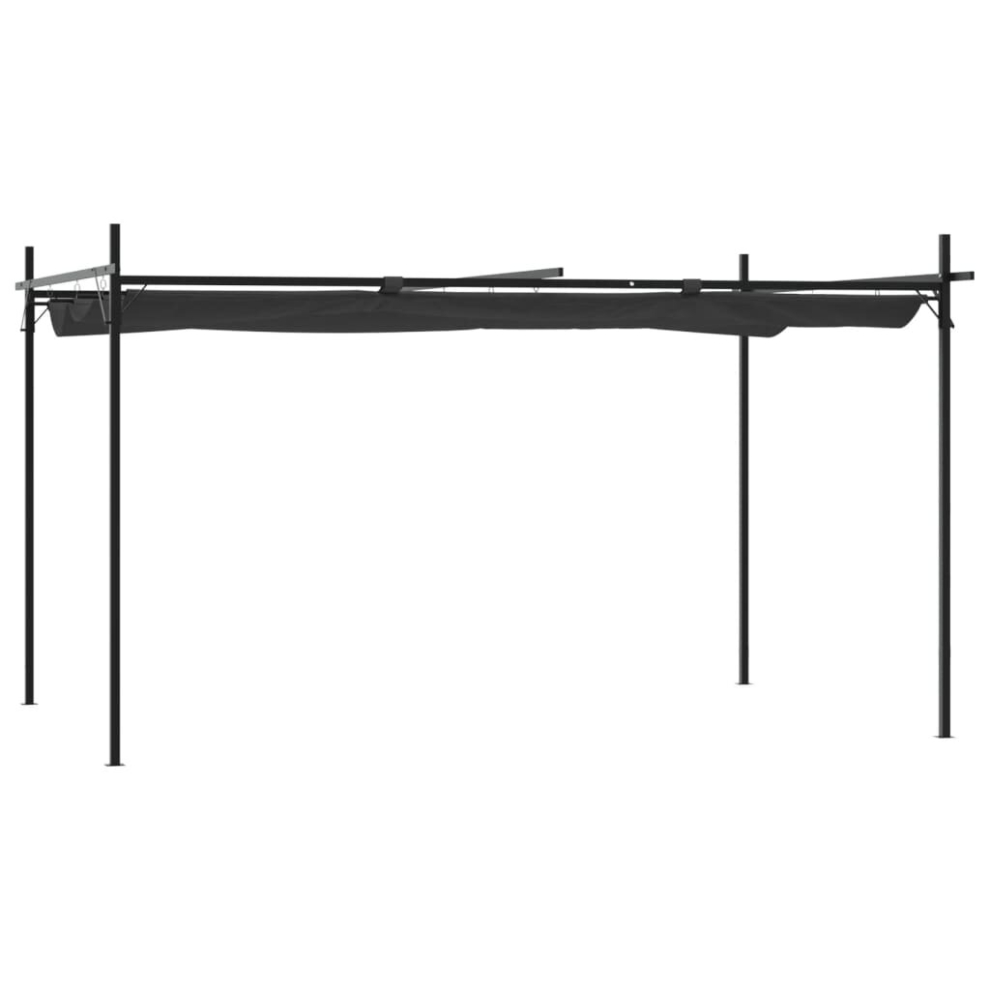 (anthracite, 395 x 292 x 230 cm) vidaXL Pergola with Retractable Roof Outdoor Canopy Shade Garden Gazebo Tent