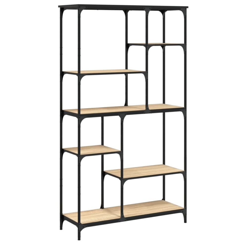 Vidaxl (Sonoma Oak, 99 X 35.5 X 176 Cm) Bookshelf Office Storage Cabinet Book Shelf Engineered Wood And Steel