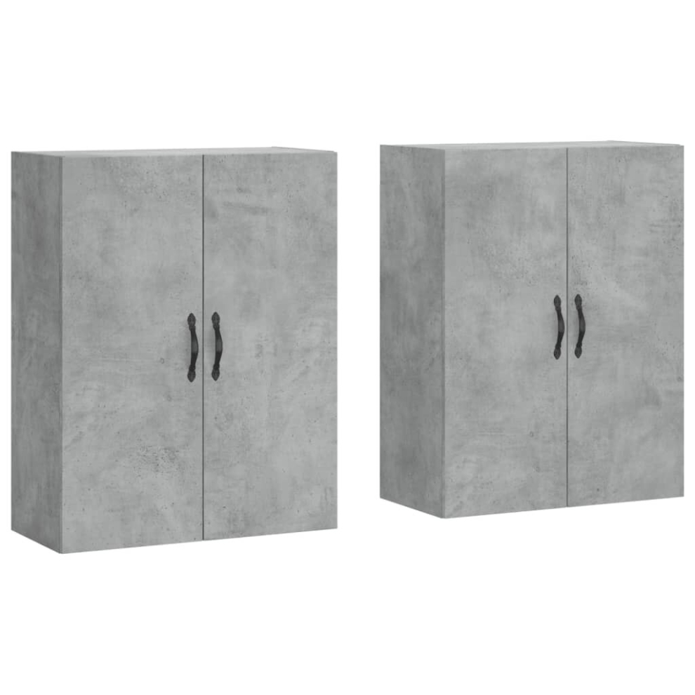 Vidaxl (Concrete Grey) Wall Mounted Cabinets Storage Cabinet Cupboard Display Cabinet 2 Pcs